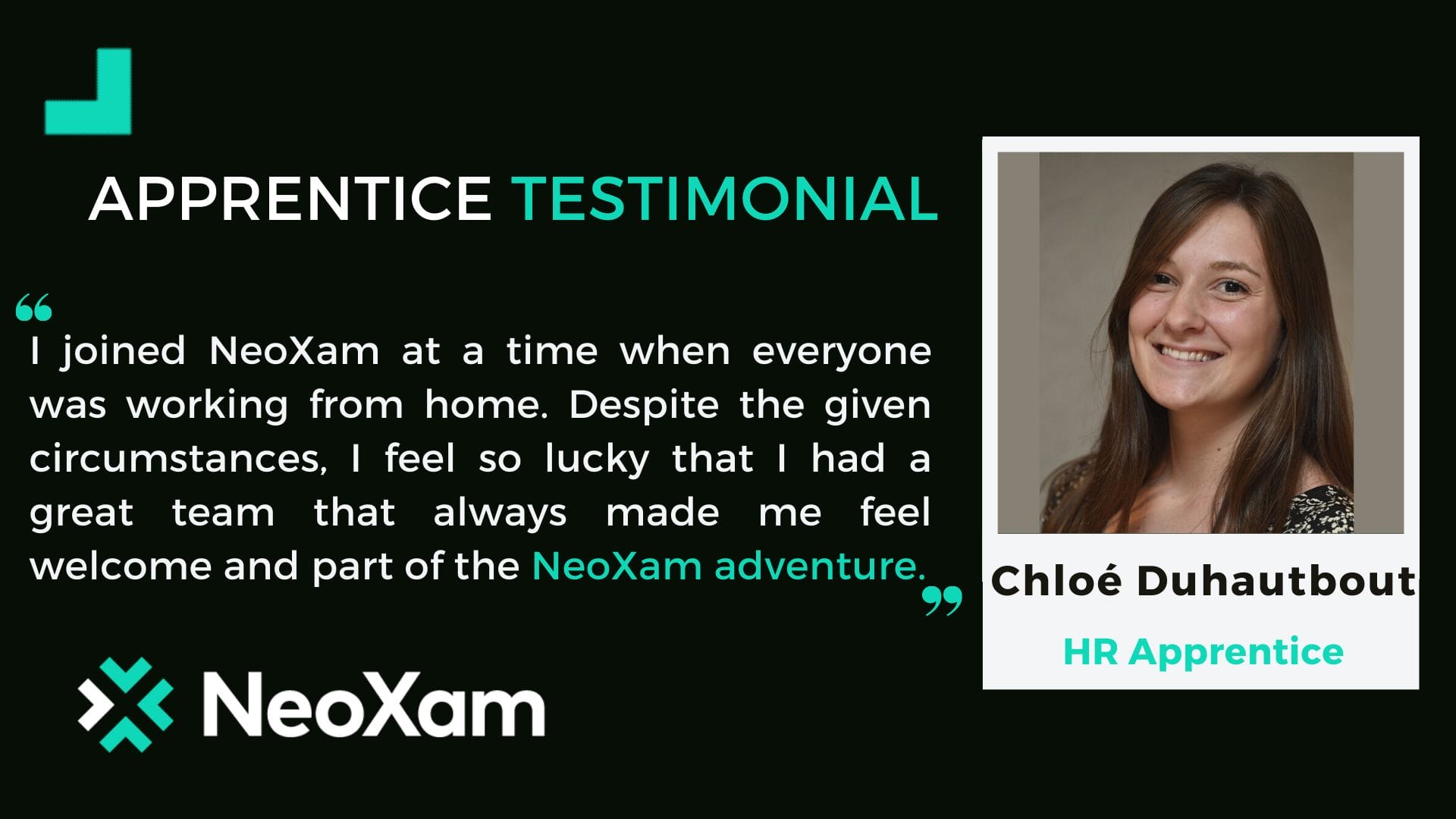 Apprentice Testimonial Chloé Duhautbout