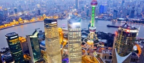Skyline of Shanghai at night