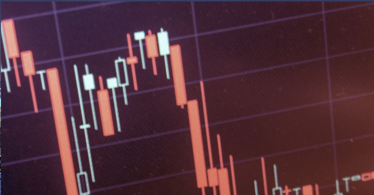 Chart of the stock market on a screen.