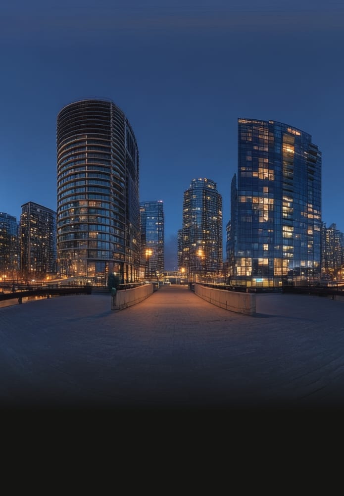 urban cityscape skyline night scene financial district