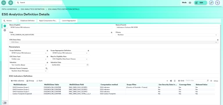 neoxam esg analytics-definition details screenshot