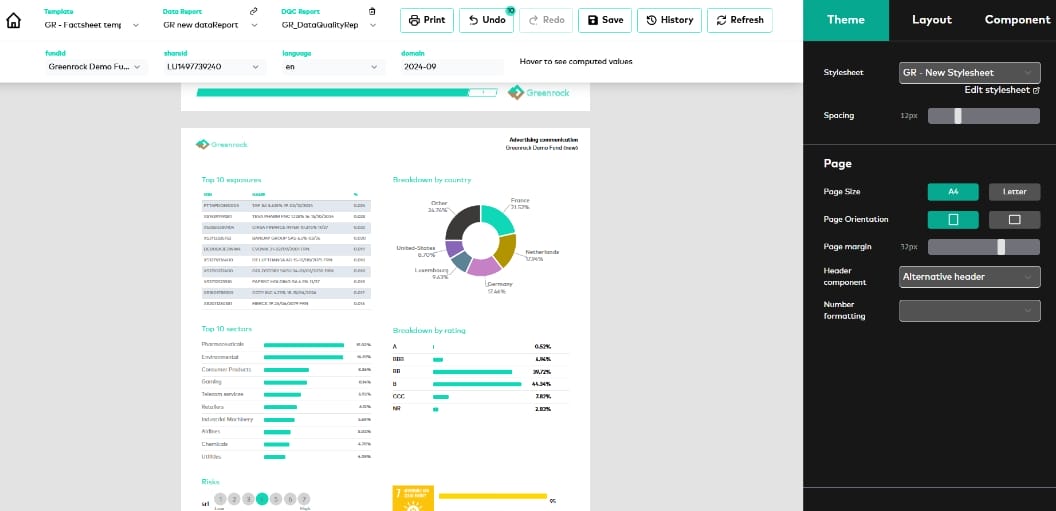 NeoXam Client Reporting interface