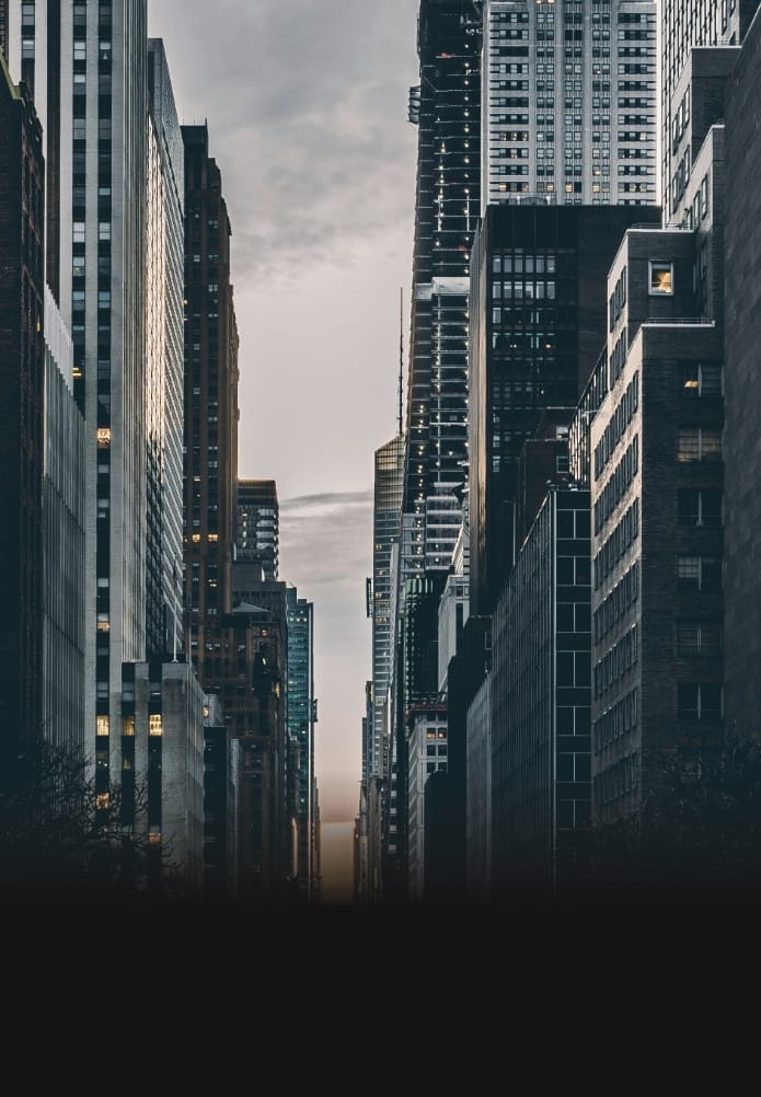 Urban cityscape with tall modern buildings